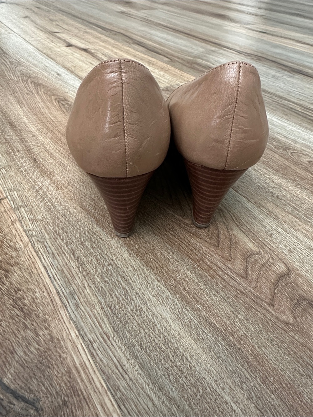 Franco Sarto Nude Tan Pointed-Toe Wedge Pumps 7 - Picture 4 of 5